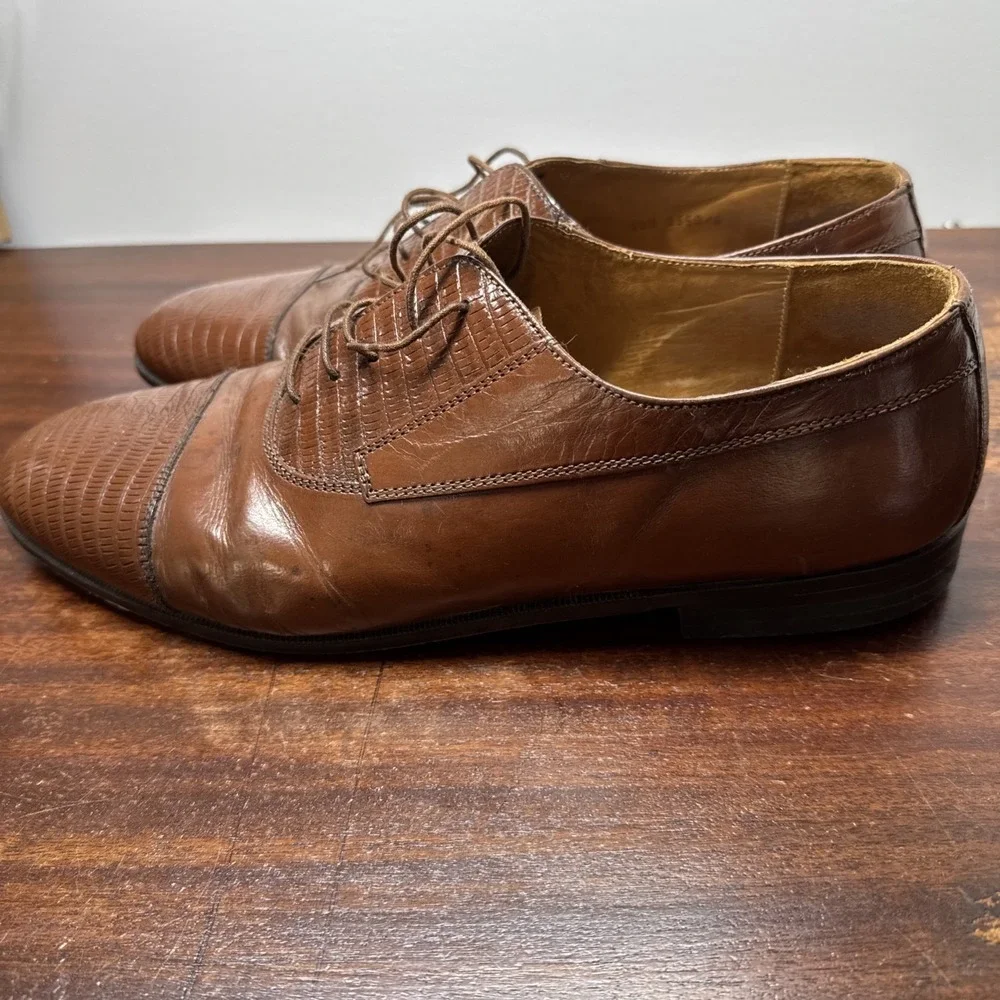 Stanley Blacker Mens Leather Dress Shoes 12W Made in Italy